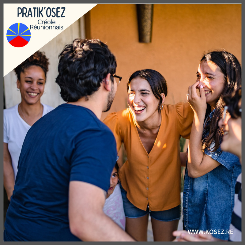 Atelier d’initiation au Créole Réunionnais, K'Osez, centre de langues à Saint-Pierre de la Réunion. Apprentissage de l'anglais, l'espagnol, l'allemand, le portugais, l’italien, le créole, le malgache et la LSF à en présentiel ou en visio. K'Osez propose des formations certifiantes, des cours individuels et collectifs, des ateliers et stages enfants et adolescents, des immersions linguistiques selon la philosophie Blossom, méthode d'apprentissage à base de psychologie positive